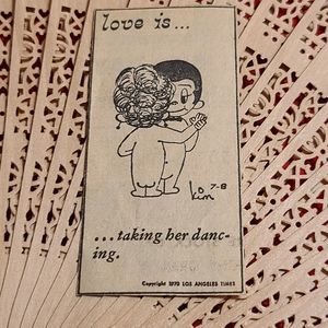 Love is taking her dancing classic newspaper clipping vintage collectible
